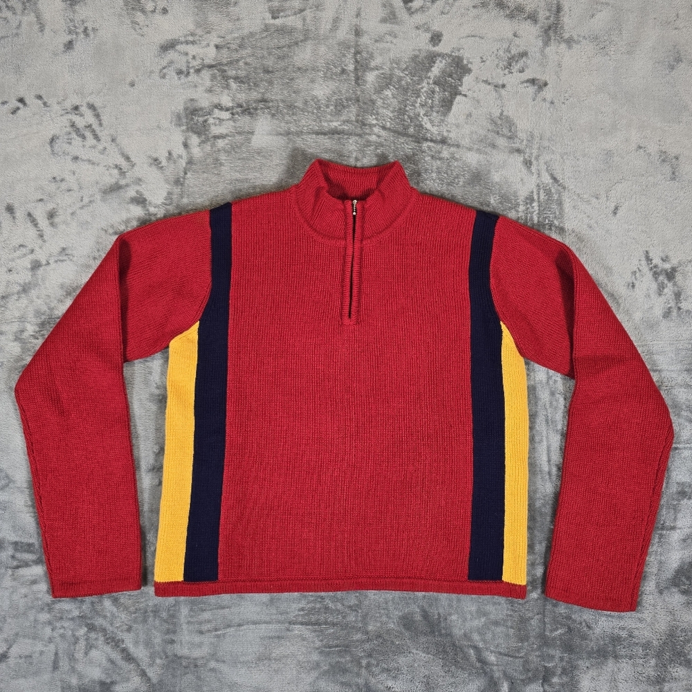 Vintage Abercrombie And Fitch 1/4 Zip Wool Sweater Size Medium